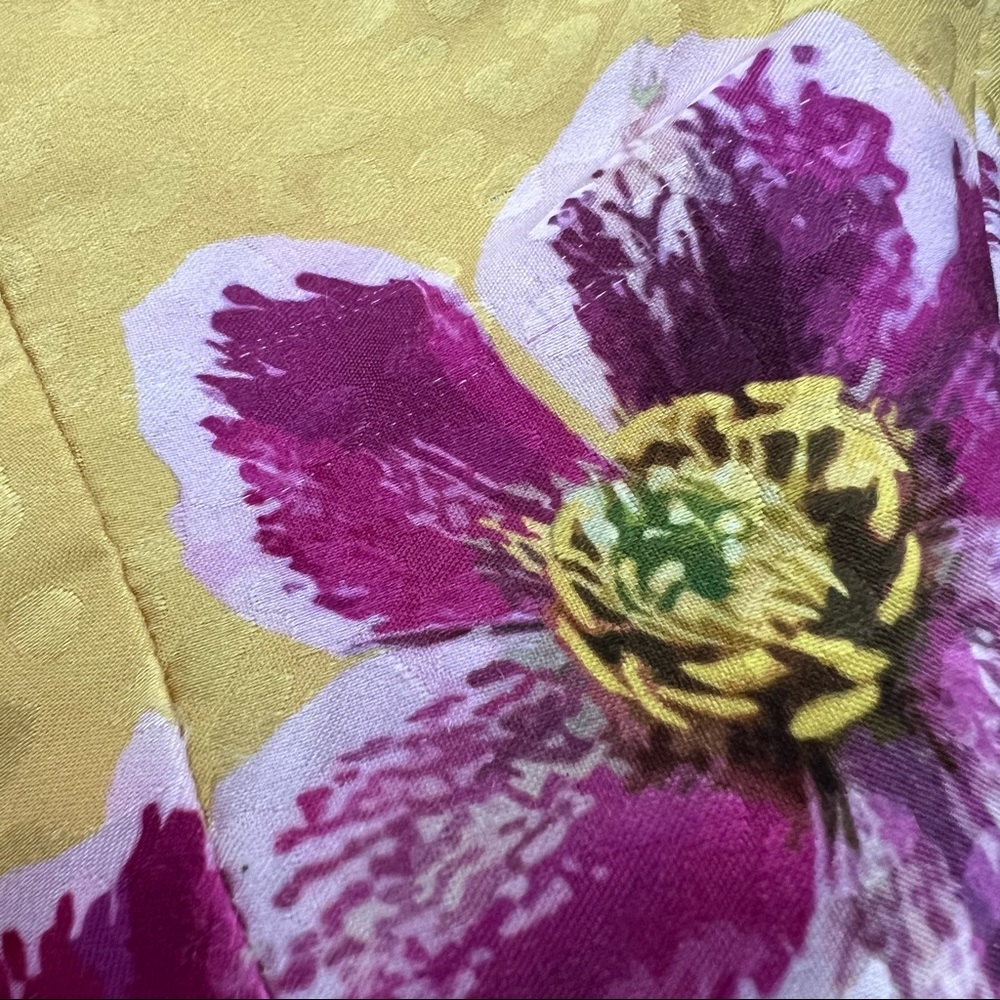 Borgo De Nor Yellow Purple Jacquard Satin One Shoulder Christina Dress 4 NTW - Picture 11 of 14
